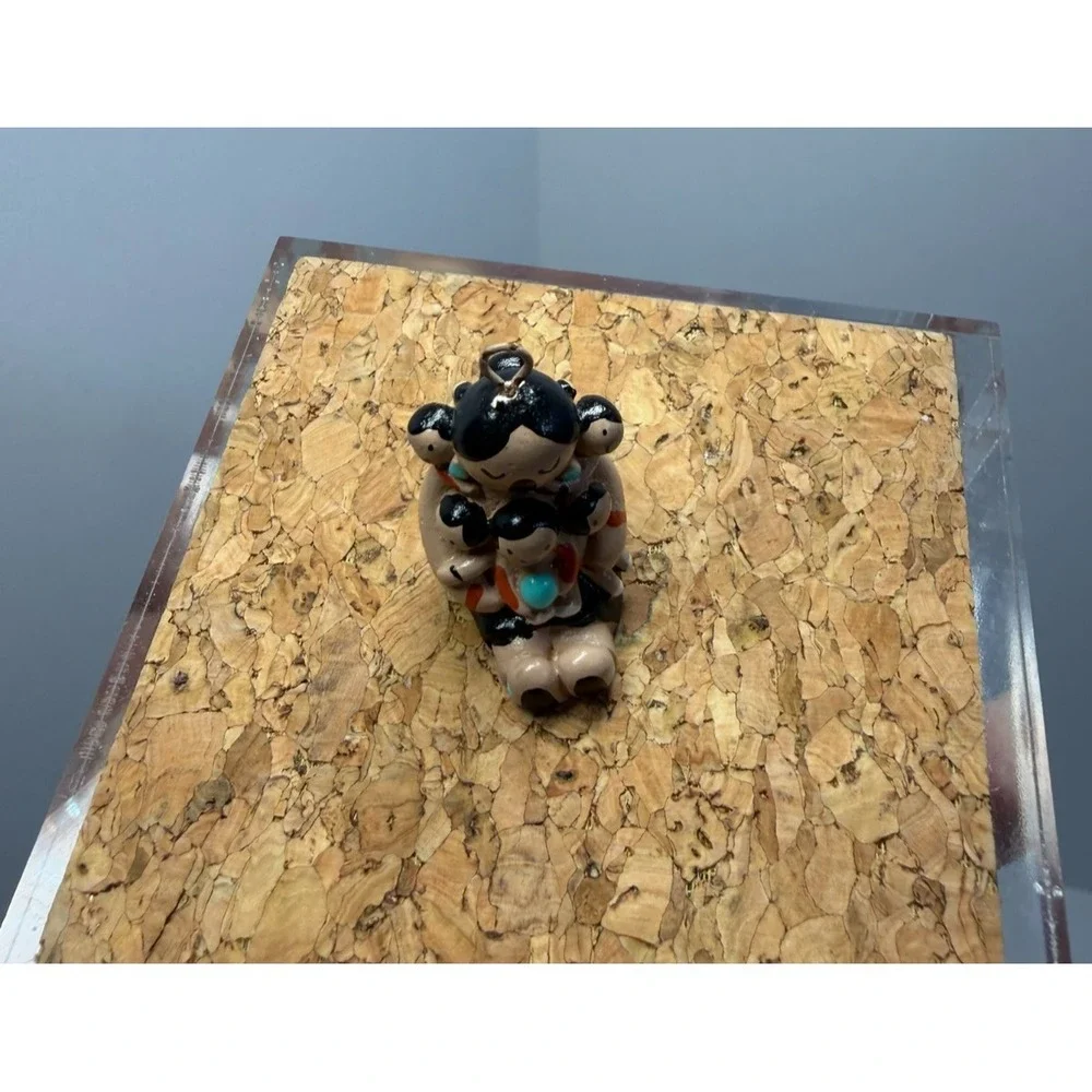 VTG Cleo Teissedre Native Navajo Storyteller Pendant‎ Rare Mini Signed Numbered